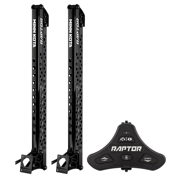Minn Kota Raptor Bundle Pair - 8' Black Shallow Water Anchors w/Active Anchoring  Footswitch Included [1810620/PAIR] - Essenbay Marine