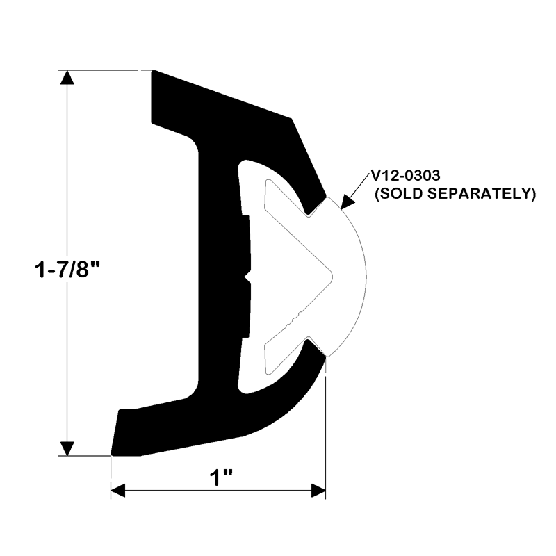 Taco Metals Boat Rub Rail V21-9677 | 2 x 1 Inch Rigid White (20 FT)