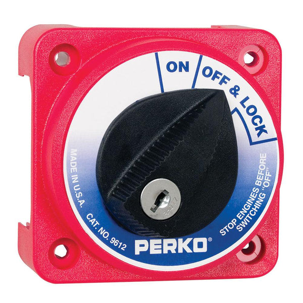 Perko 9612DP Compact Medium Duty Main Battery Disconnect Switch w/Key Lock [9612DP] - Essenbay Marine