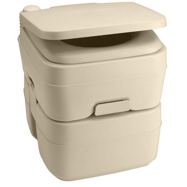 Dometic 965 Portable Toilet w/Mounting Brackets- 5 Gallon - Parchment [311096502] - Essenbay Marine