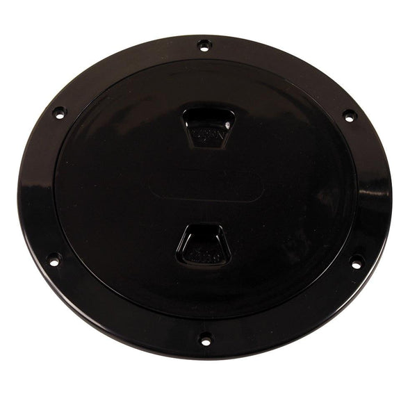 Beckson 6" Smooth Center Screw-Out Deck Plate - Black [DP60-B] - Essenbay Marine