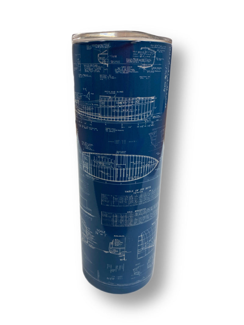 Essenbay Marine Insulated Drinking Cup w/ Straw - Blueprint - Essenbay Marine
