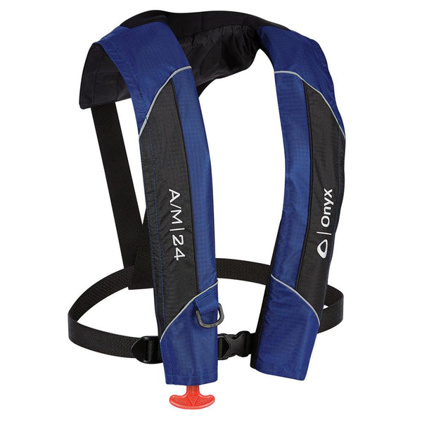 Onyx A/M-24 Automatic/Manual Inflatable PFD Life Jacket - Blue [132000-500-004-15] - Essenbay Marine
