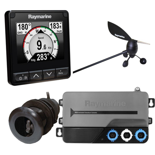 Raymarine i70s System Pack w/Color Instrument  Wind, DST Transducers, iTC-5, 3M Backbone, T-Piece, Power  2 Backbone Terminators [T70216] - Essenbay Marine
