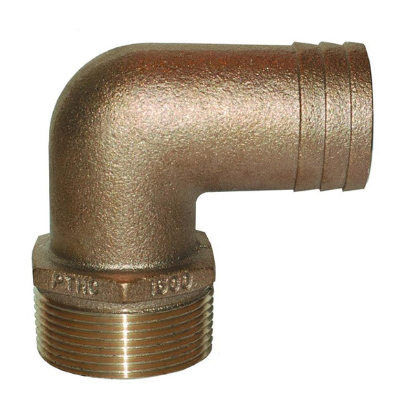 GROCO 2" NPT x 2" ID Bronze 90 Degree Pipe to Hose Fitting Standard Flow Elbow [PTHC-2000] - Essenbay Marine