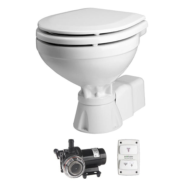 Johnson Pump AquaT Toilet Silent Electric Compact - 12V w/Pump [80-47231-01] - Essenbay Marine