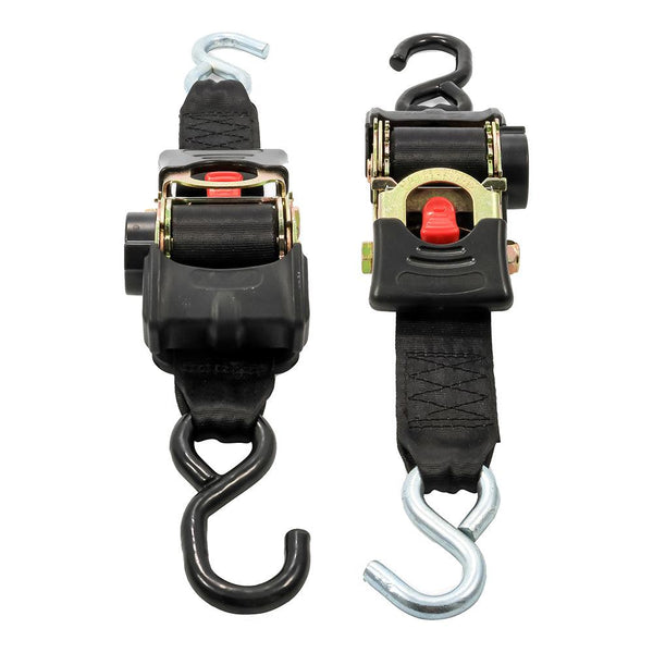 Camco Retractable Tie Down Straps - 2" Width 6 Dual Hooks [50031] - Essenbay Marine