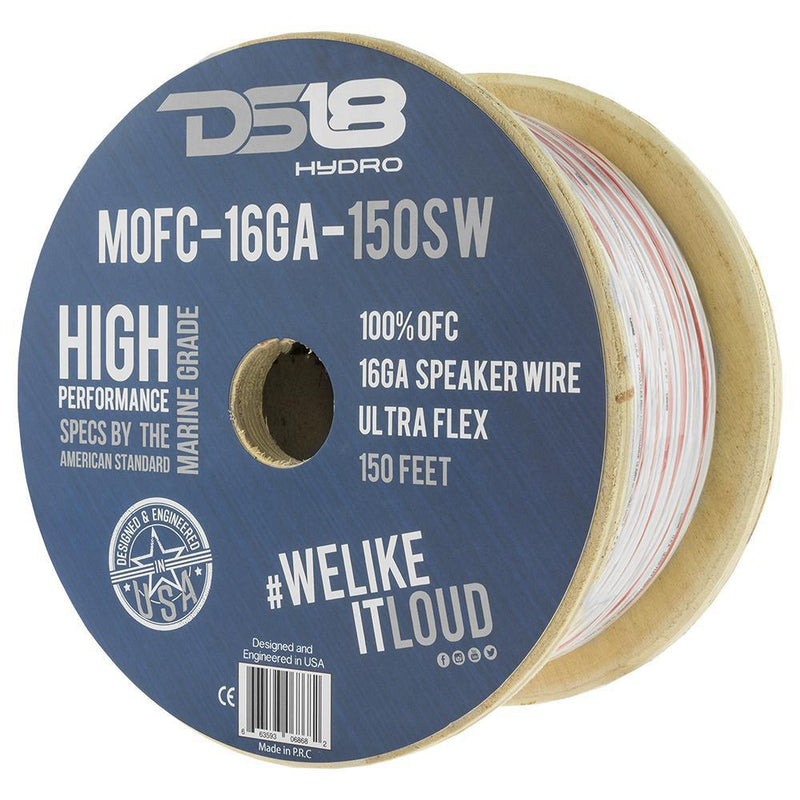 DS18 HYDRO Marine Grade OFC Speaker Wire 16 GA - 150 Roll [MOFC16GA150SW] - Essenbay Marine