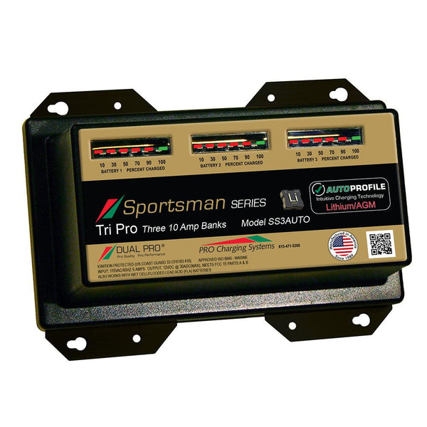 Dual Pro SS3 Auto 30A - 3-Bank Lithium/AGM Battery Charger [SS3AUTO] - Essenbay Marine