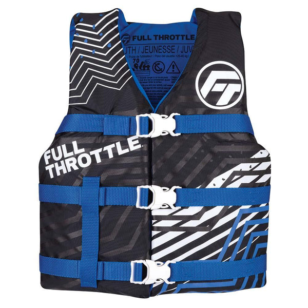 Full Throttle Youth Nylon Life Jacket - Blue/Black [112200-500-002-22] - Essenbay Marine