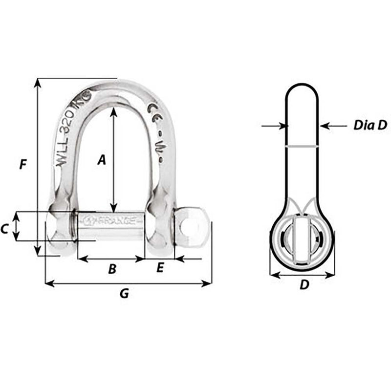 Wichard Self-Locking D Shackle - Diameter 5mm - 3/16" [01202] - Essenbay Marine
