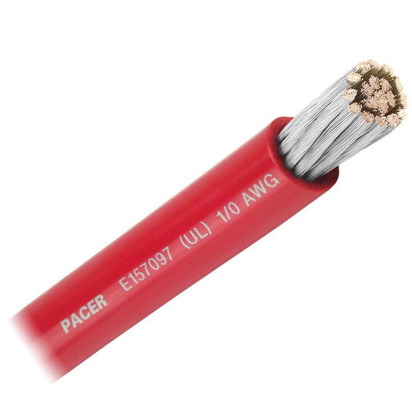 Pacer Red 1/0 AWG Battery Cable - Sold By The Foot [WUL1/0RD-FT] - Essenbay Marine