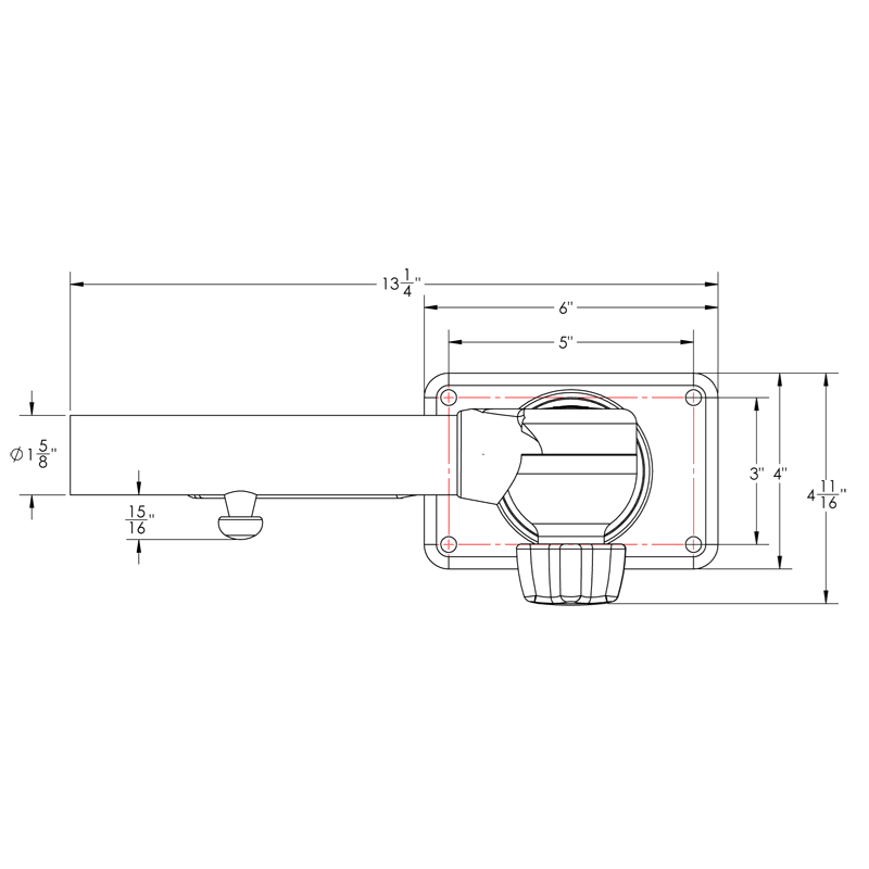 Taco Marine Grand Slam 280 Mount for 1-1/2" Outrigger GS-280 Pair - Essenbay Marine