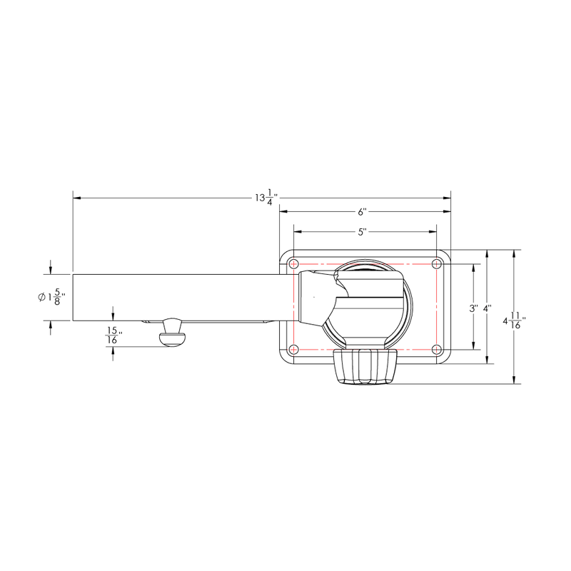 Taco Marine Grand Slam 2801 Mount with 30° Offset Handle for 1-1/2" Outrigger Pair GS-2801 - Essenbay Marine