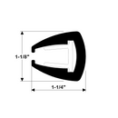 TACO Marine Flexible Rub Rail 1-1/8" X 1-1/4" X 50' V11-3161BKA50 - Essenbay Marine