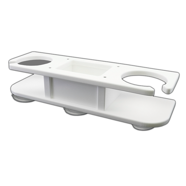 TACO Marine 2-Drink Poly Holder With Catch All P01-2000W - Essenbay Marine