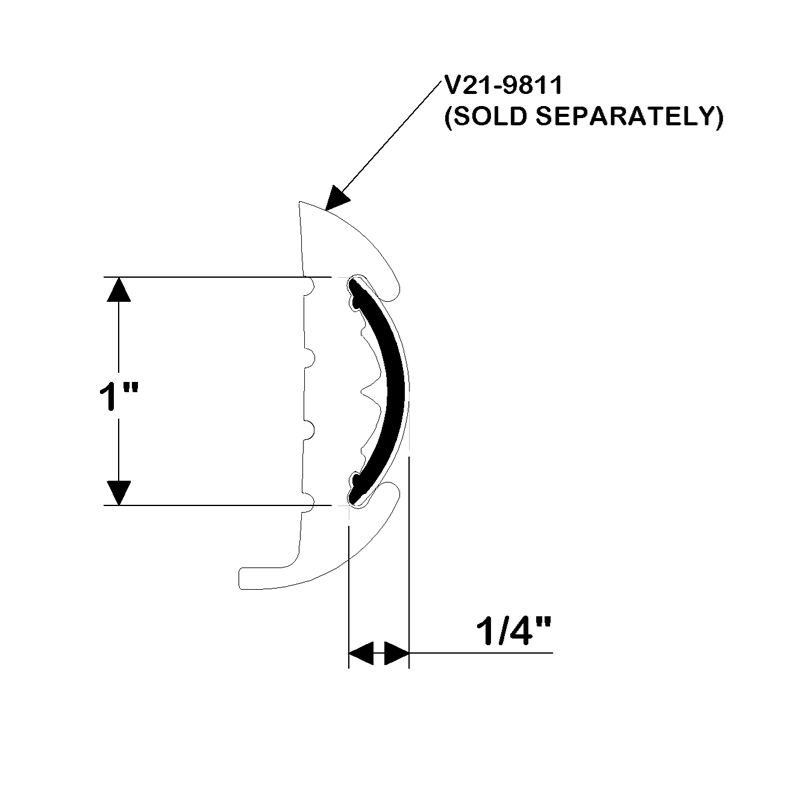 TACO Marine 1" X 1/4" X 70' Flex Chrome Rub Rail Insert V12-9809CP70