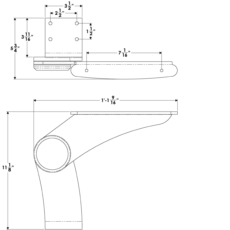 TACO Marine Pivot Armrest Starboard Side Aluminum Powder Coated Black K10-0004B-BKA - Essenbay Marine