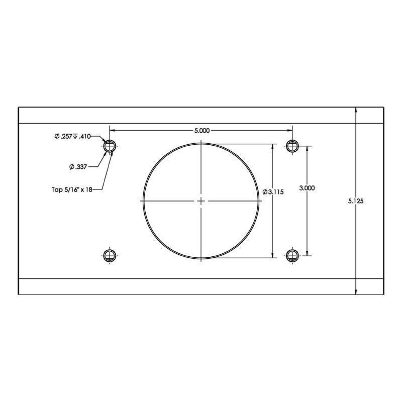 TACO Marine 20" T-Top Extrusion Plate Pre-Drilled GS Mount GSE-1939BSA20