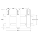 TACO Marine 3-Rod Aluminum Poly Rod Rack F31-3103BXZ - Essenbay Marine