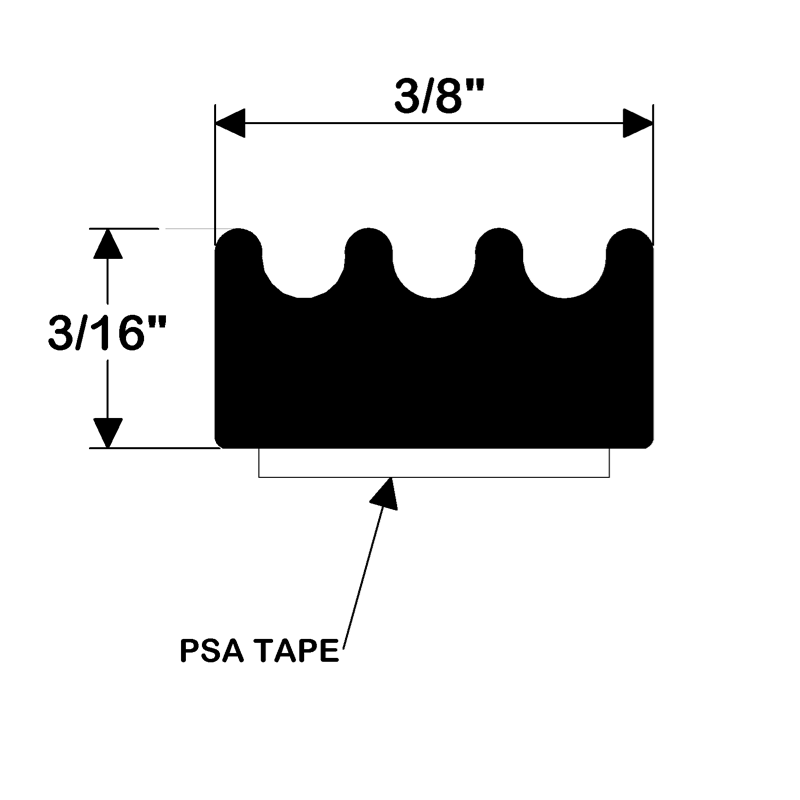 TACO Marine Weather Seal Tape Black 3/16" X 3/8" X 10' V30-0113B10-1 - Essenbay Marine