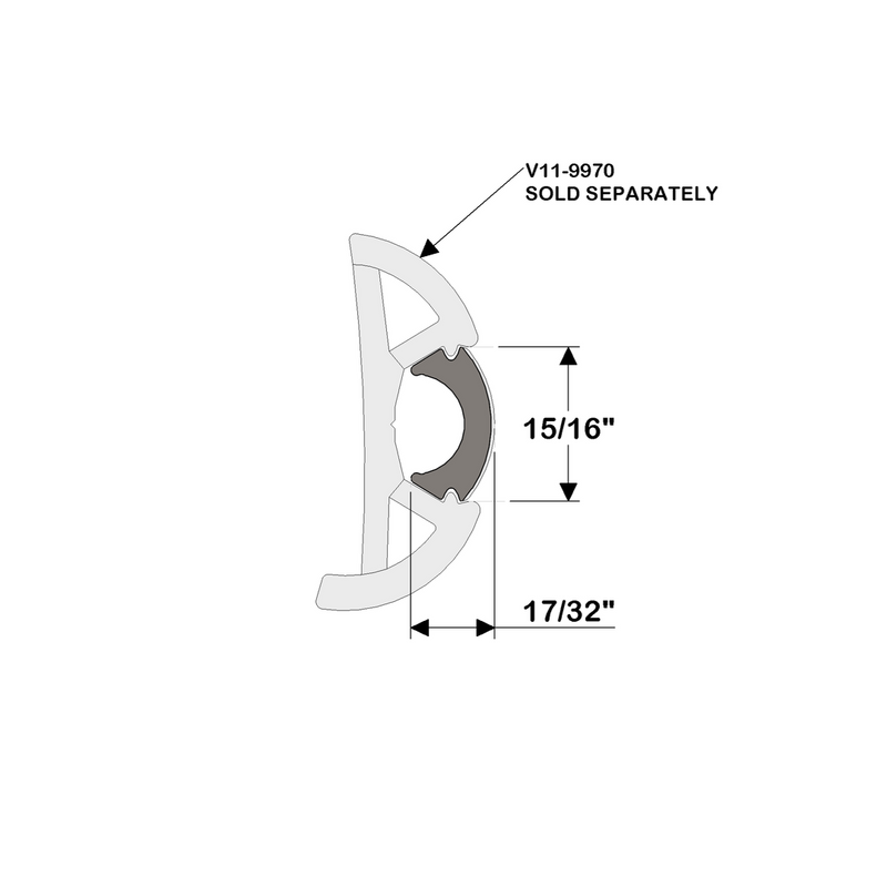 TACO Marine Arctic White Flex Chrome Rub Rail 15/16" X 17/32" X 100' V12-9980WHA100 - Essenbay Marine