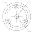 Taco Spiral Sanded Round 4" Pad W/ 3 CSK Holes F32-4340BSS - Essenbay Marine