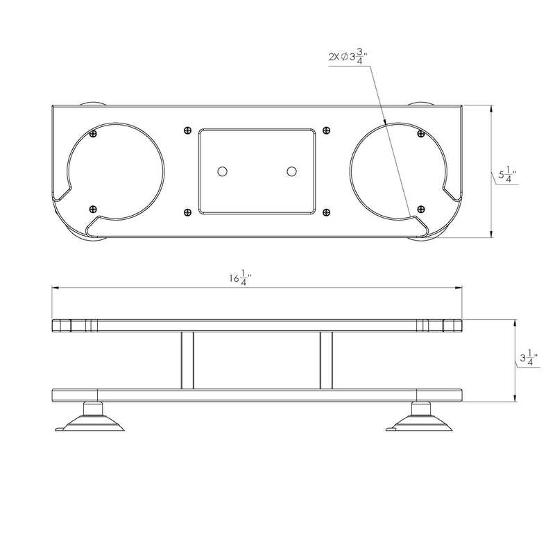 TACO Marine 2-Drink Poly Holder With Catch All P01-2000W - Essenbay Marine