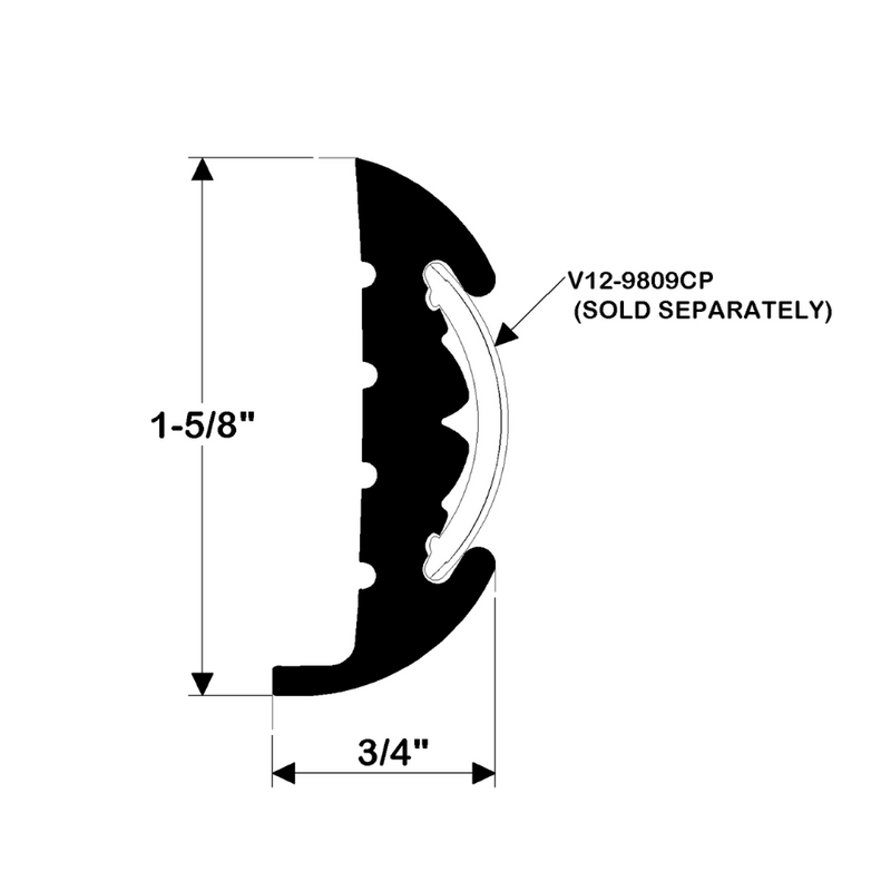 TACO Marine Semi-Rigid Vinyl Rub Rail 1-5/8" X 3/4" X 70' V11-9811WHC70