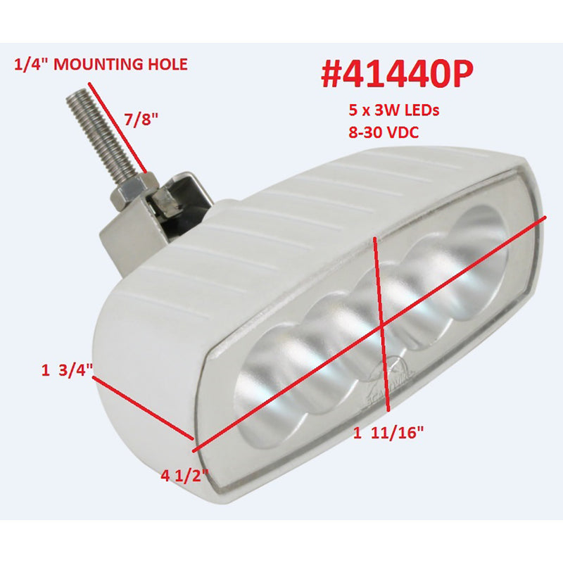 Scandvik Bracket Mount LED Spreader Light - White [41440P] - Essenbay Marine