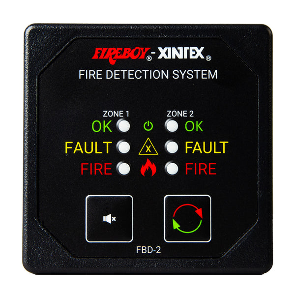 Fireboy-Xintex Two Zone Detection  Alarm Panel - 2-5/8" Display - 12/24V DC [FBD-2-R] - Essenbay Marine