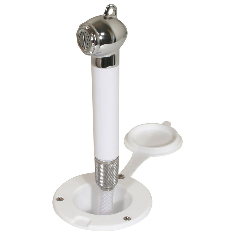 Scandvik Recessed Transom Shower w/6 Hose - White [10055P] - Essenbay Marine