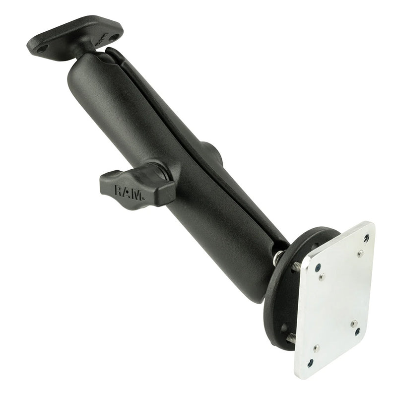 RAM Mount Double Ball Drill-Down Mount w/Diamond Plate  Backer Plate [RAM-B-138U-C-INT3] - Essenbay Marine