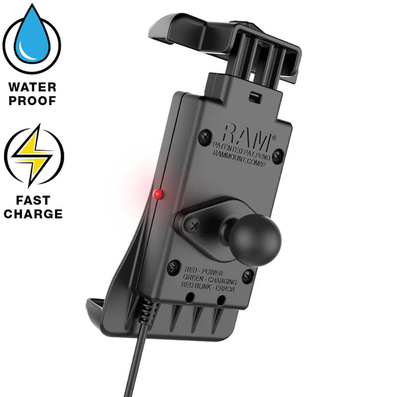 RAM Mount Quick-Grip 15W Waterproof Wireless Charging Suction Cup Mount [RAM-B-166-UN14W-1] - Essenbay Marine