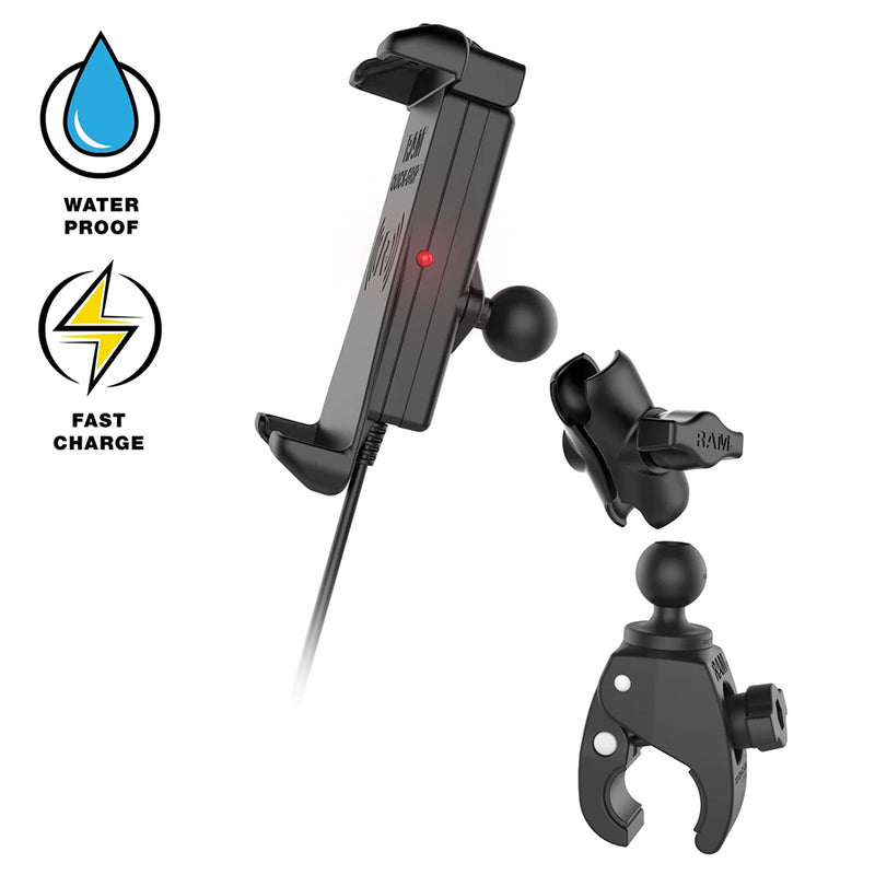 RAM Mount Quick-Grip 15W Waterproof Wireless Charging Mount w/Tough-Claw [RAM-B-400-A-UN14W-V7M-1] - Essenbay Marine