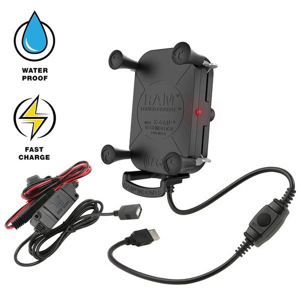 RAM Mount Tough-Charge 15W Waterproof Wireless Charging Holder w/Charger [RAM-HOL-UN12WB-V7M-1] - Essenbay Marine