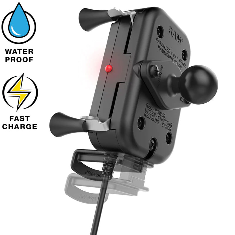 RAM Mount Tough-Charge 15W Wireless Charging Mount w/Tough-Claw [RAM-B-400-A-UN12W-V7M-1] - Essenbay Marine