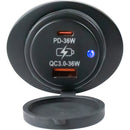 Sea-Dog Oval Surface Mount USB 3.0  USB-C Power Socket [426535-1] - Essenbay Marine