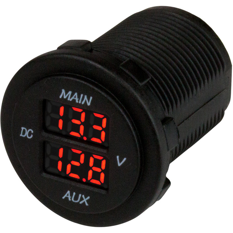 Sea-Dog Round Voltage Meter 5V-15VDC w/Rainbow Dial [421616-1] - Essenbay Marine