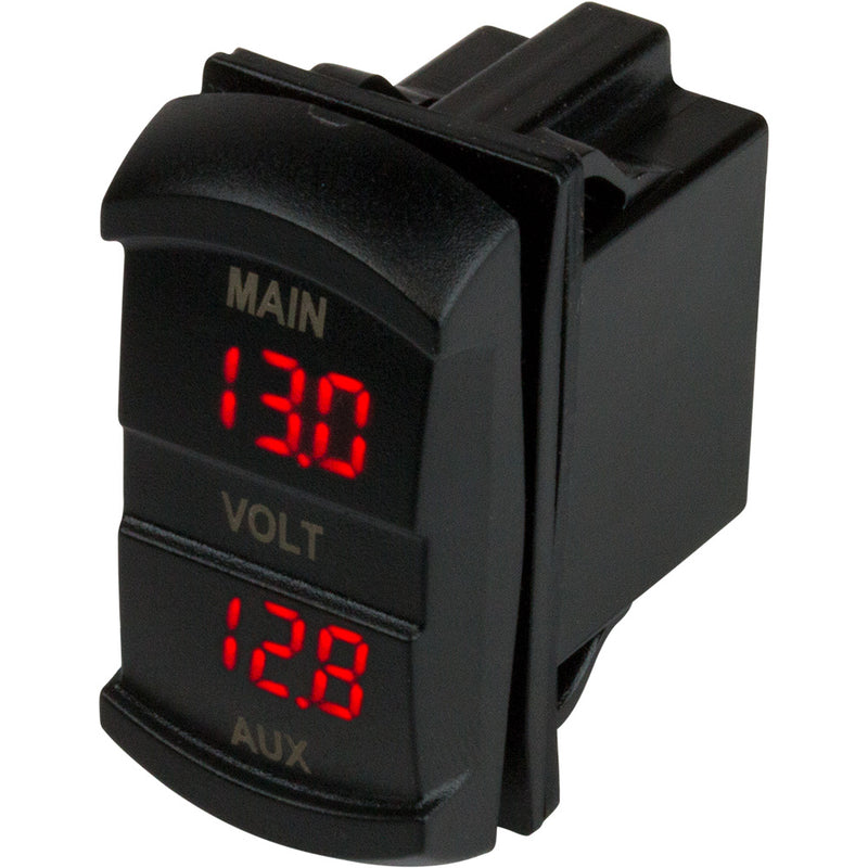 Sea-Dog Dual Volt Meter Rock Switch 10V-48VDC [421636-1] - Essenbay Marine