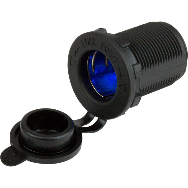 Sea-Dog 12V Power Socket w/Blue LEDs [426127-1] - Essenbay Marine
