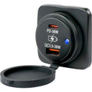 Sea-Dog USB A / USB C Square Surface Mount Power Socket [426531-1] - Essenbay Marine
