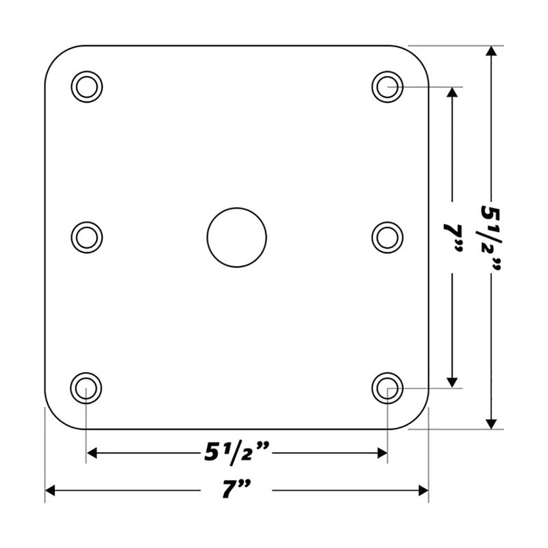 Wise - KingPin 7" x 7" Base Plate Only [8WD2000-2] - Essenbay Marine