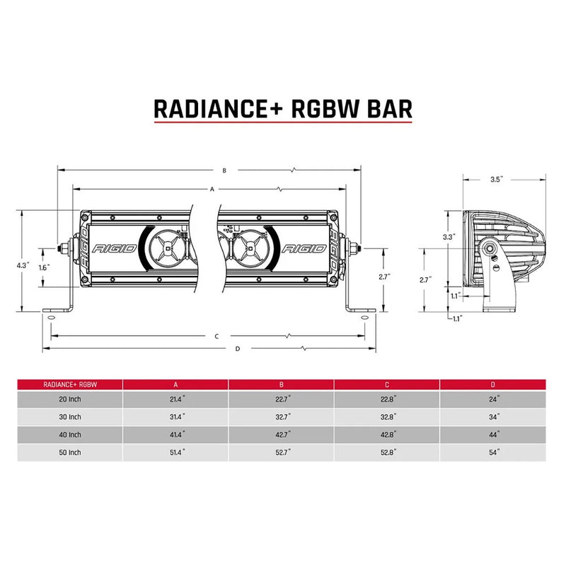RIGID Industries Radiance + 20" Light Bar - RGBW [220053] - Essenbay Marine