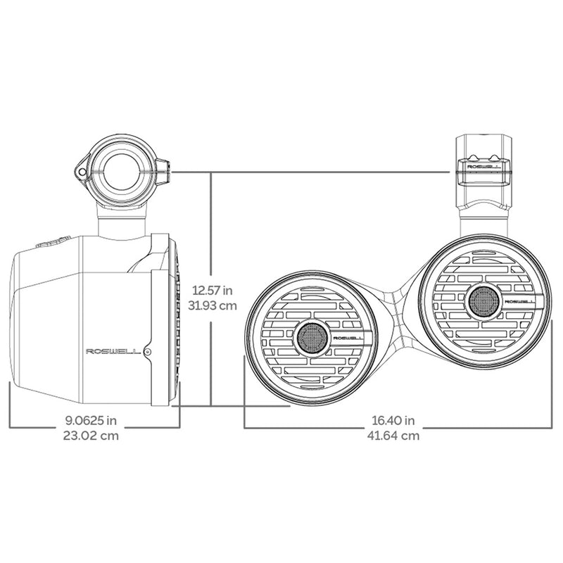 Roswell R1 6.5" x 6.5" Vamp Spin Tower Speakers - Black - 160W RMS  320W Peak Power [C920-1821] - Essenbay Marine