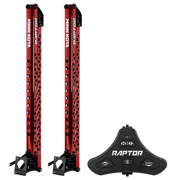 Minn Kota Raptor Bundle Pair - 10' Red Shallow Water Anchors w/Active Anchoring  Footswitch Included [1810632/PAIR] - Essenbay Marine