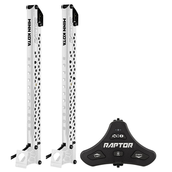 Minn Kota Raptor Bundle Pair - 10' White Shallow Water Anchors w/Active Anchoring  Footswitch Included [1810631/PAIR] - Essenbay Marine