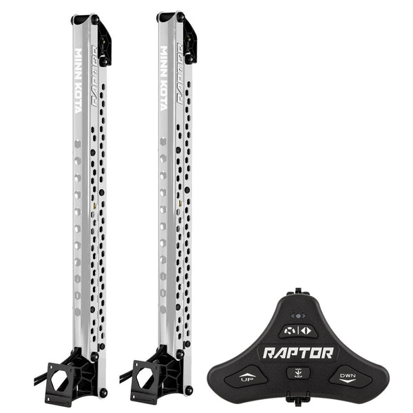 Minn Kota Raptor Bundle Pair - 8' Silver Shallow Water Anchors w/Active Anchoring  Footswitch Included [1810623/PAIR] - Essenbay Marine