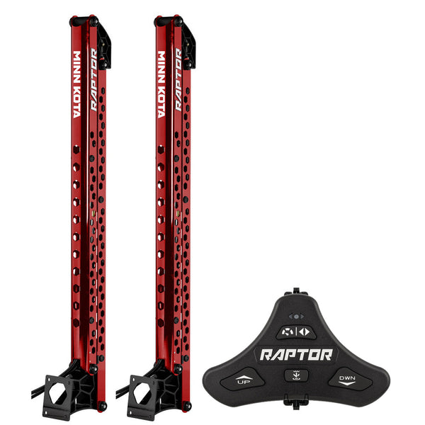 Minn Kota Raptor Bundle Pair - 8' Red Shallow Water Anchors w/Active Anchoring  Footswitch Included [1810622/PAIR] - Essenbay Marine