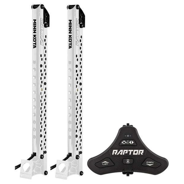 Minn Kota Raptor Bundle Pair - 8' White Shallow Water Anchors w/Active Anchoring  Footswitch Included [1810621/PAIR] - Essenbay Marine